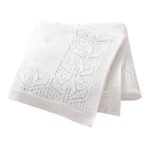 Pointelle Solid Color Newborn Baby Keepsake Knitted Blanket Mimixiong