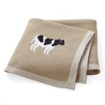Cute Cow Animal Patterns Swaddling Knitted Cotton Baby Blanket Mimixiong