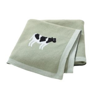 Cute Cow Animal Patterns Swaddling Knitted Cotton Baby Blanket Mimixiong