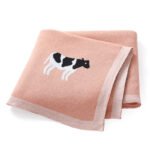 Cute Cow Animal Patterns Swaddling Knitted Cotton Baby Blanket Mimixiong