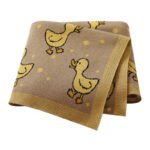 Cotton Duck Pattern Toddler Baby Knitted Swaddle Blanket Mimixiong