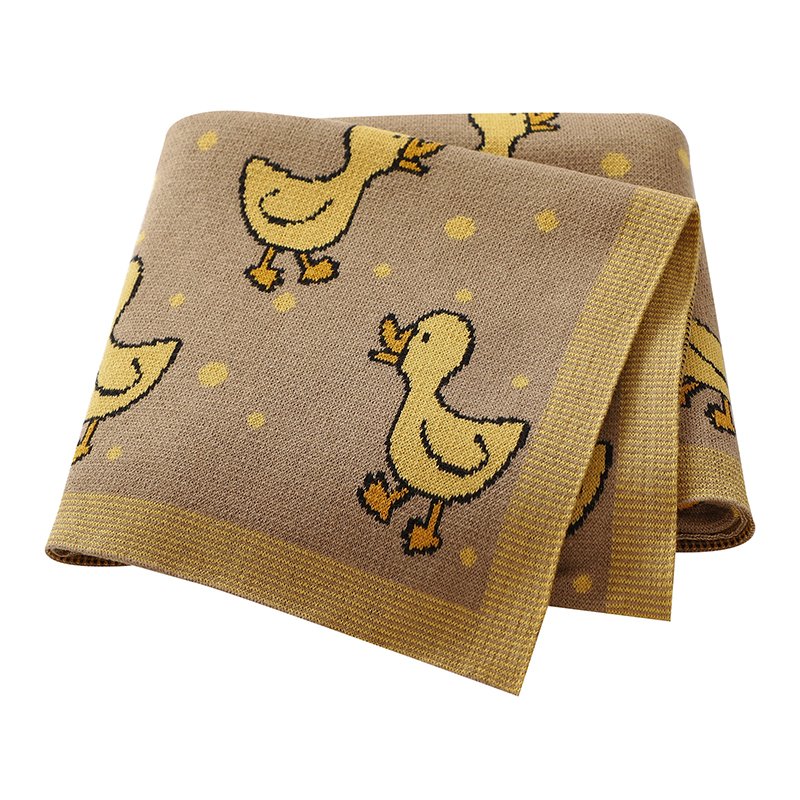 Cotton Duck Pattern Toddler Baby Knitted Swaddle Blanket Mimixiong