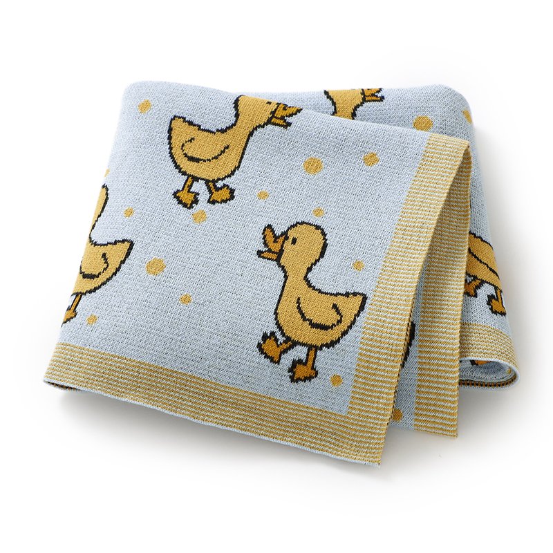 Cotton Duck Pattern Toddler Baby Knitted Swaddle Blanket Mimixiong