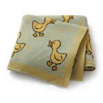 Cotton Duck Pattern Toddler Baby Knitted Swaddle Blanket Mimixiong