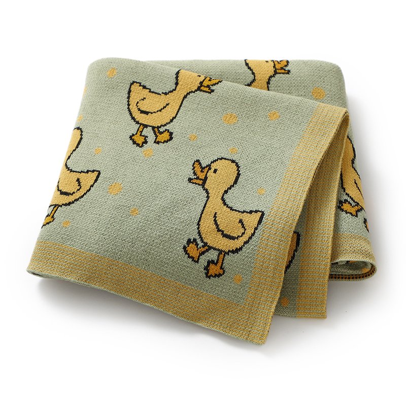 Cotton Duck Pattern Toddler Baby Knitted Swaddle Blanket Mimixiong