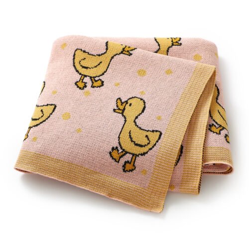 Cotton Duck Pattern Toddler Baby Knitted Swaddle Blanket Mimixiong