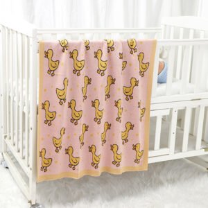 Cotton Duck Pattern Toddler Baby Knitted Swaddle Blanket Mimixiong