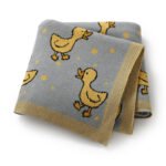 Cotton Duck Pattern Toddler Baby Knitted Swaddle Blanket Mimixiong