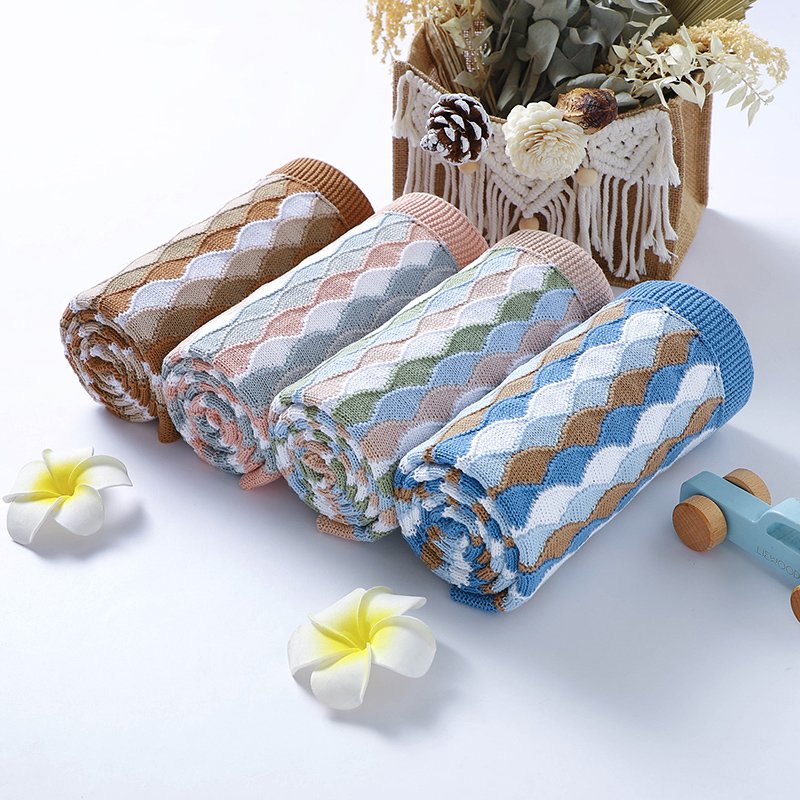 Baby Blanket Swaddle Colorful Strips Cheap Wholesale Mimixiong