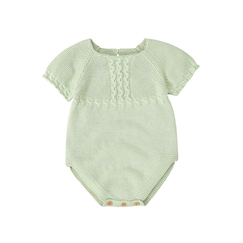 Fast Ship 100% Cotton Baby Knit Rompers, Summer Short Sleeve Clothes  Mimixiong