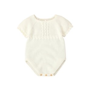 Fast Ship 100% Cotton Baby Knit Rompers, Summer Short Sleeve Clothes  Mimixiong