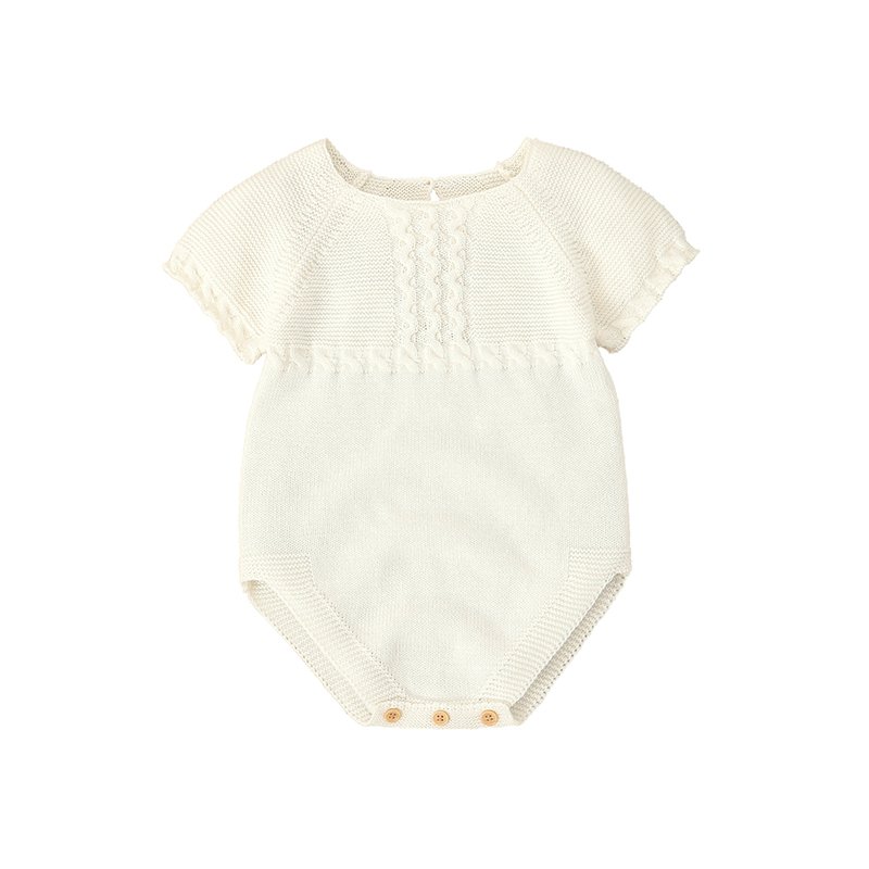 Fast Ship 100% Cotton Baby Knit Rompers, Summer Short Sleeve Clothes  Mimixiong