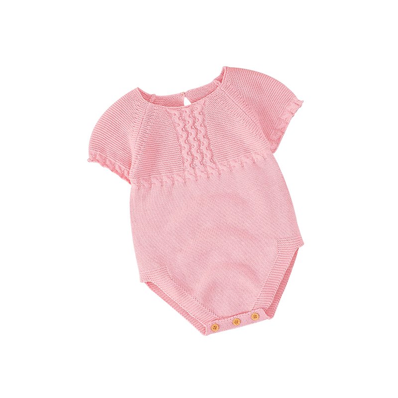 Fast Ship 100% Cotton Baby Knit Rompers, Summer Short Sleeve Clothes  Mimixiong