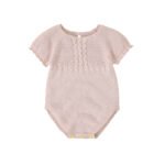 Fast Shipping Mimixiong 100% Cotton Baby Knitted Rompers Clothes Baby Summer Short Sleeve Babies Clothing