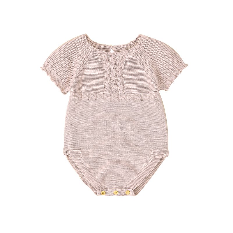 Fast Shipping Mimixiong 100% Cotton Baby Knitted Rompers Clothes Baby Summer Short Sleeve Babies Clothing