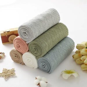 Wholesale Price Baby's Bedding Striped Knitted Blanket Mimixiong