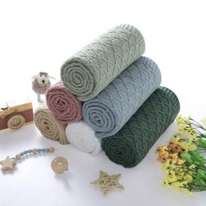 Baby Knitted Super Soft  Baby Bedding Blankets Mimixiong