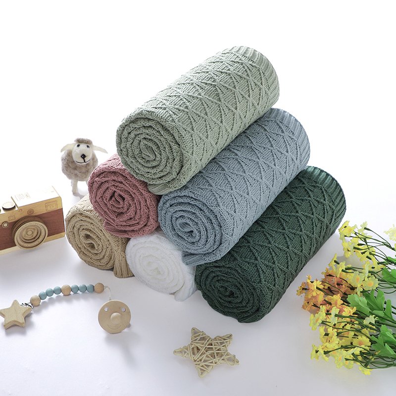 Baby Knitted Super Soft  Baby Bedding Blankets Mimixiong