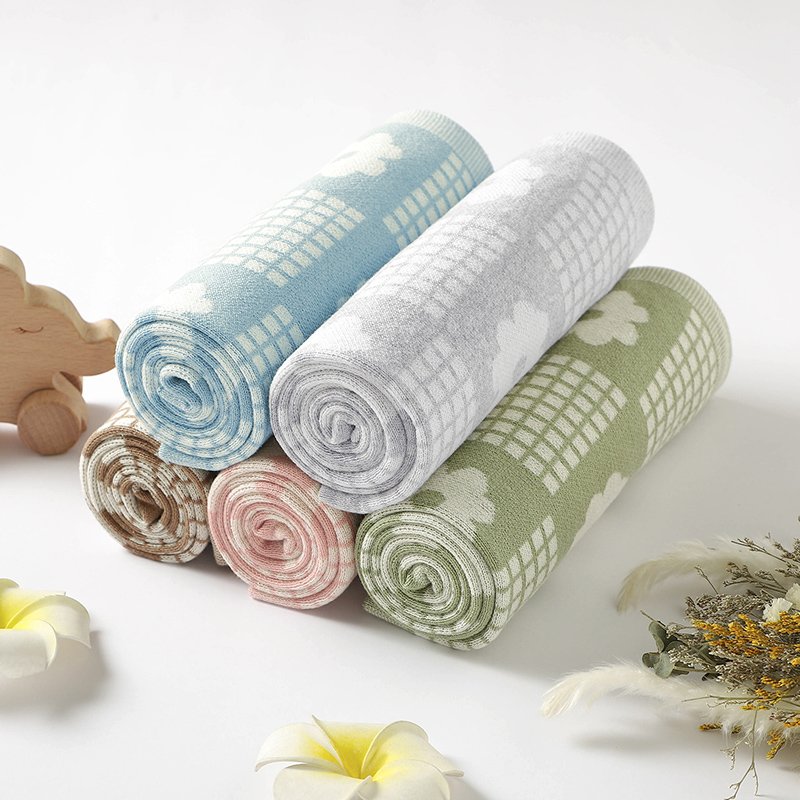 High Quality Custom Baby Flower Comfort Knitted Blankets Mimixiong