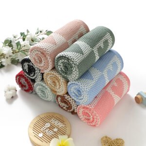Bedding Knitted Newborn Breathable Baby Knitted Blankets Mimixiong
