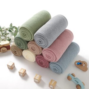 Knitted Infant Stroller SwaddleToddler Receiving Blanket Mimixiong