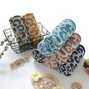 Knitted Newborn Breathable Swaddle Baby Knitted Blankets Mimixiong