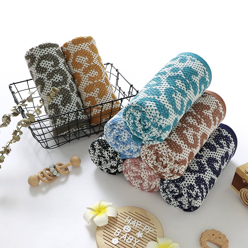 Knitted Newborn Breathable Swaddle Baby Knitted Blankets Mimixiong