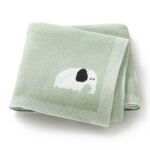 Elephant Pattern Cartoon Soft Touch Baby Knitted Blankets Mimixiong