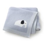 Elephant Pattern Cartoon Soft Touch Baby Knitted Blankets Mimixiong
