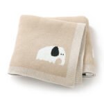 Elephant Pattern Cartoon Soft Touch Baby Knitted Blankets Mimixiong