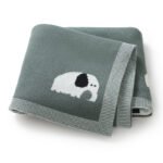 Elephant Pattern Cartoon Soft Touch Baby Knitted Blankets Mimixiong