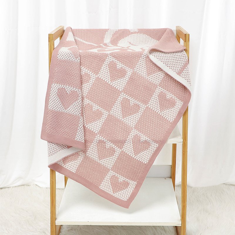 Bedding Knitted Newborn Breathable Baby Knitted Blankets Mimixiong
