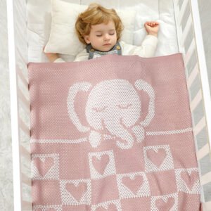 Bedding Knitted Newborn Breathable Baby Knitted Blankets Mimixiong