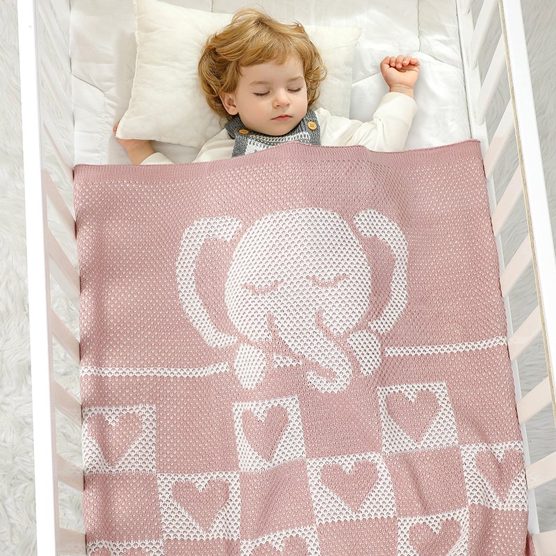 Bedding Knitted Newborn Breathable Baby Knitted Blankets Mimixiong