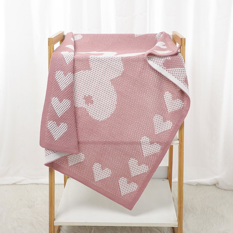 82W2794粉红 (29) New Arrival Pattern Newborn Baby Knitted Blankets Mimixiong