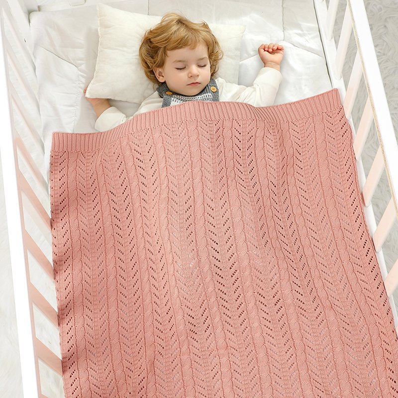 Infant Babi Crochet Swaddle Jacquard Receiving Nursery Blanket Mimixiong