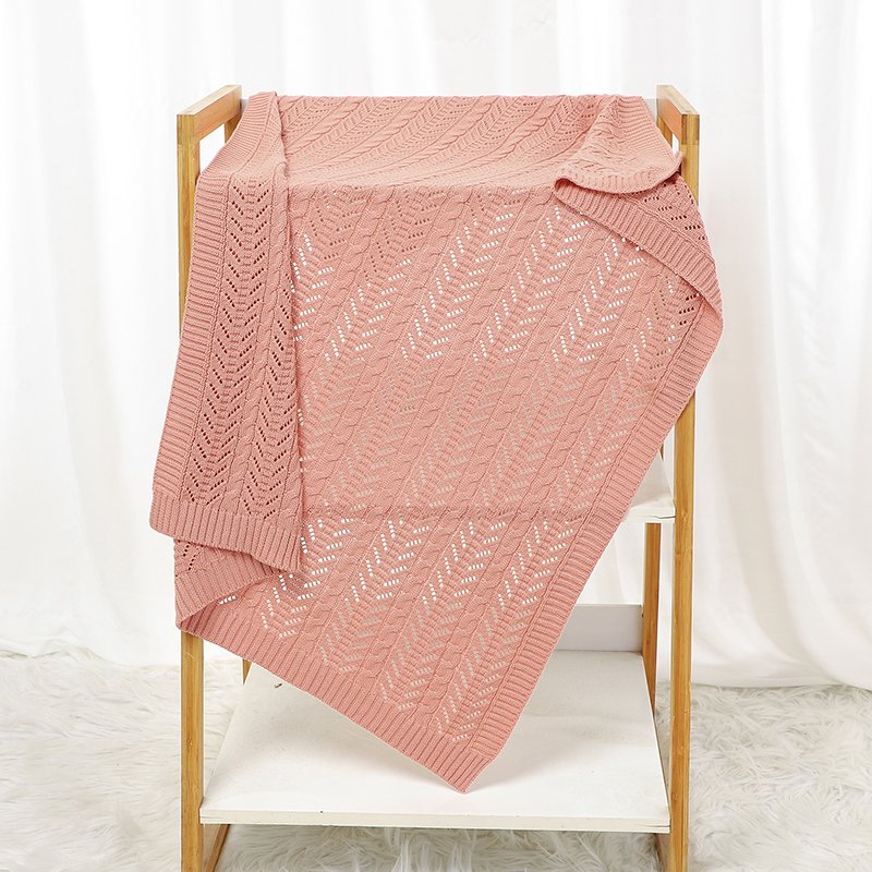 Infant Babi Crochet Swaddle Jacquard Receiving Nursery Blanket Mimixiong