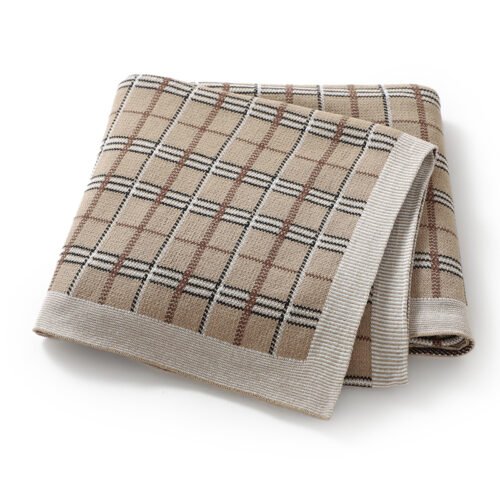 Unisex Grid Checkered Pattern 100% Cotton Baby Blankets Mimixiong