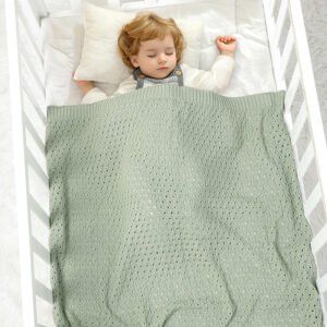 Custom Knitted Newborn Baby Blanket Swaddle Bedding Mimixiong