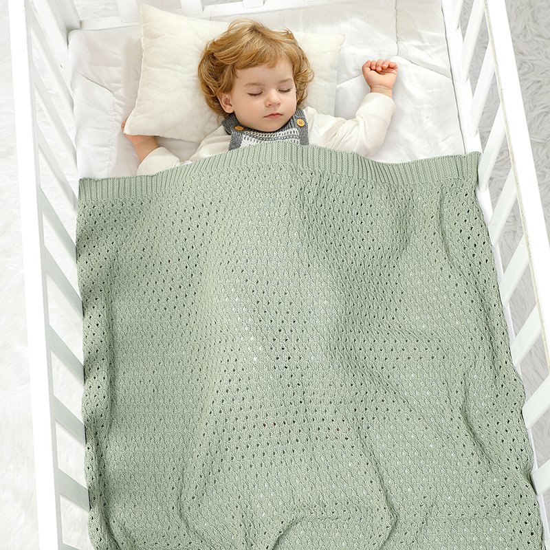 Custom Knitted Newborn Baby Blanket Swaddle Bedding Mimixiong
