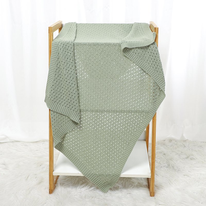 Custom Knitted Newborn Baby Blanket Swaddle Bedding Mimixiong