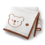 Bear Pattern Blankets Babies Swaddle Knitting Blankets Mimixiong