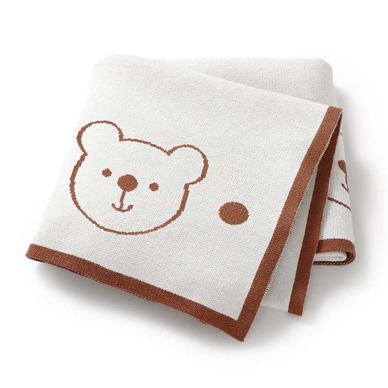 Bear Pattern Blankets Babies Swaddle Knitting Blankets Mimixiong