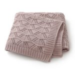 Swaddle Solid Color Breathable Cotton Embroidery Baby Knitted Blankets Mimixiong