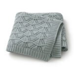 Swaddle Solid Color Breathable Cotton Embroidery Baby Knitted Blankets Mimixiong
