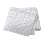 Swaddle Solid Color Breathable Cotton Embroidery Baby Knitted Blankets Mimixiong