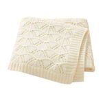 Swaddle Solid Color Breathable Cotton Embroidery Baby Knitted Blankets Mimixiong