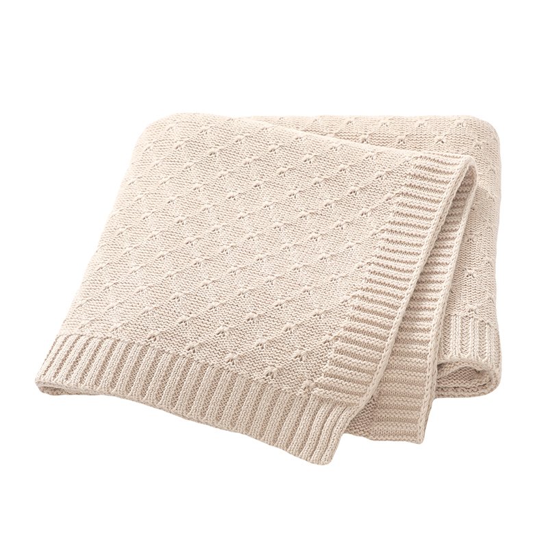 Baby Blanket Swaddle Cotton Solid Color Hollow Out Baby Blanket Mimixiong