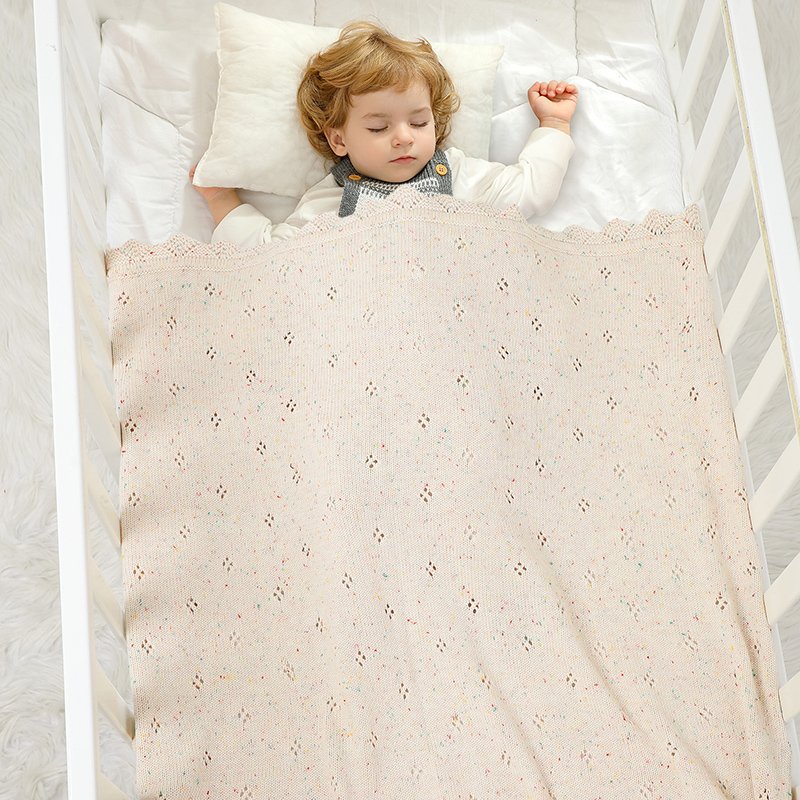 Top Sales Knitted Color Cotton Baby Customized Swaddle Blankets Mimixiong