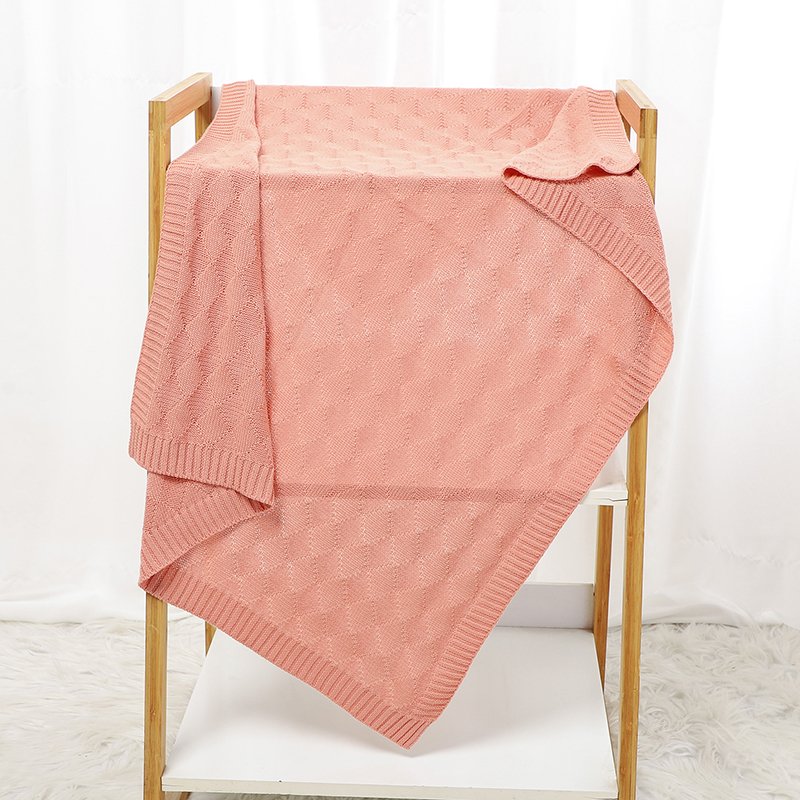 Solid Color Wholesale Crochet Baby Nursery Blanket Mimixiong